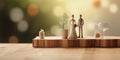 image of beautiful couple little sculpture on wooden table generative AI