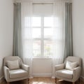 Beautiful curtains on window in stylish room interior Royalty Free Stock Photo
