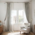 Beautiful curtains on window in stylish room interior Royalty Free Stock Photo