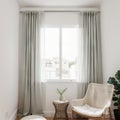 Beautiful curtains on window in stylish room interior Royalty Free Stock Photo