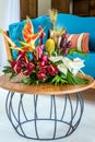 Flower arrangements on the table