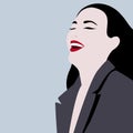 Image of a beautiful girl without a face in a fashionable style. Minimalism. Vector illustration.