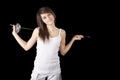 Image beautiful girl with a rapier