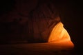 image of beautiful golden light through the cave entrance Royalty Free Stock Photo