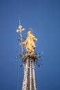 golden Madonna statue at Cathedral Milan Italy