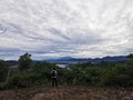 Image of beautiful green landscape from peak Bukit Merah Karambunai,Sabah.