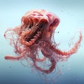 Image of beautiful jellyfish under the sea. Undersea animals. Generative AI, Illustration