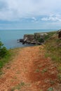 An Image of Beautiful Seascape from North Coastline of Black Sea, Bulgaria. Blooming herbes in Kamen Bryag Royalty Free Stock Photo