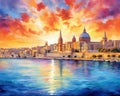 The beautiful view of Valletta Malta is high quality.