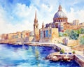 The beautiful view of Valletta Malta is high quality.