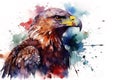 Image of beautiful watercolor painting of an eagle. Bird. illustration. Generative AI Royalty Free Stock Photo