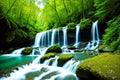 Beautiful Waterfall Virje in long exposure, Slovenia made with Generative AI