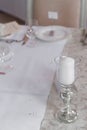 Image of beautiful wedding table set Royalty Free Stock Photo