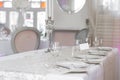 Image of of beautiful wedding table set Royalty Free Stock Photo