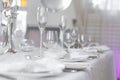 Image of beautiful wedding table set Royalty Free Stock Photo