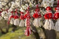 baba marta celebration with martenitsa and blooming trees