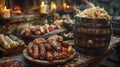 medieval banquet table scene