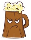 Image of beer angry, vector or color illustration