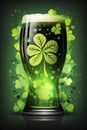 image, beer with shamrock on st patrick\'s day, generative ai