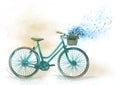 Image of bicycle whit basket of flowers