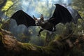 Image of a big bat are flapping their wings. Birds. Wildlife Animals. Illustration, generative AI