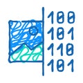 image binary code icon doodle illustration
