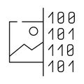 image binary code line icon vector illustration