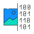 image binary code icon color illustration Royalty Free Stock Photo