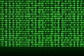 An image of a binary code made up of a set of green digits on a black background Royalty Free Stock Photo