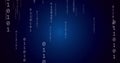 Image of binary coding and data processing over blue background Royalty Free Stock Photo