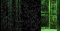 Image of binary coding data processing over computer servers Royalty Free Stock Photo