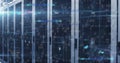 Image of binary coding data processing over computer servers Royalty Free Stock Photo
