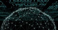 Image of binary coding data processing over globe Royalty Free Stock Photo