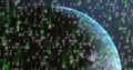 Image of binary coding and data processing over globe Royalty Free Stock Photo
