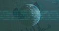 Image of binary coding and data processing over globe Royalty Free Stock Photo