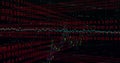 Image of binary coding data processing over grid on dark background Royalty Free Stock Photo