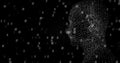 Image of binary coding and data processing over human head Royalty Free Stock Photo