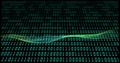 Image of binary coding data processing over mesh of connections on black background Royalty Free Stock Photo