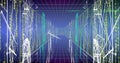 Image of binary coding and data processing over network of connections Royalty Free Stock Photo