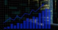 Image of binary coding, data processing and statistics over dark background Royalty Free Stock Photo