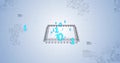 Image of binary coding digital data processing over computer servers Royalty Free Stock Photo