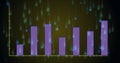 Image of binary coding and digital data processing over dark background Royalty Free Stock Photo