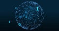 Image of binary coding digital data processing over globe Royalty Free Stock Photo