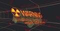 Image of binary coding processing over online icons and spinning status data on black background Royalty Free Stock Photo