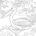 Adult coloring page,book a bird image for relaxing.