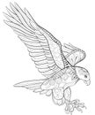 Adult coloring page,book a bird image for relaxing.