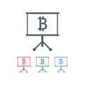 Image bitcoin on a flatbed. Vector illustration.