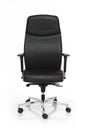 Image of a black leather office chair isolated on white