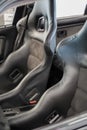 Image of black leather sport seats in the modern car Royalty Free Stock Photo