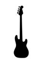 Black silhouette of electric guitar isolated on white background Royalty Free Stock Photo